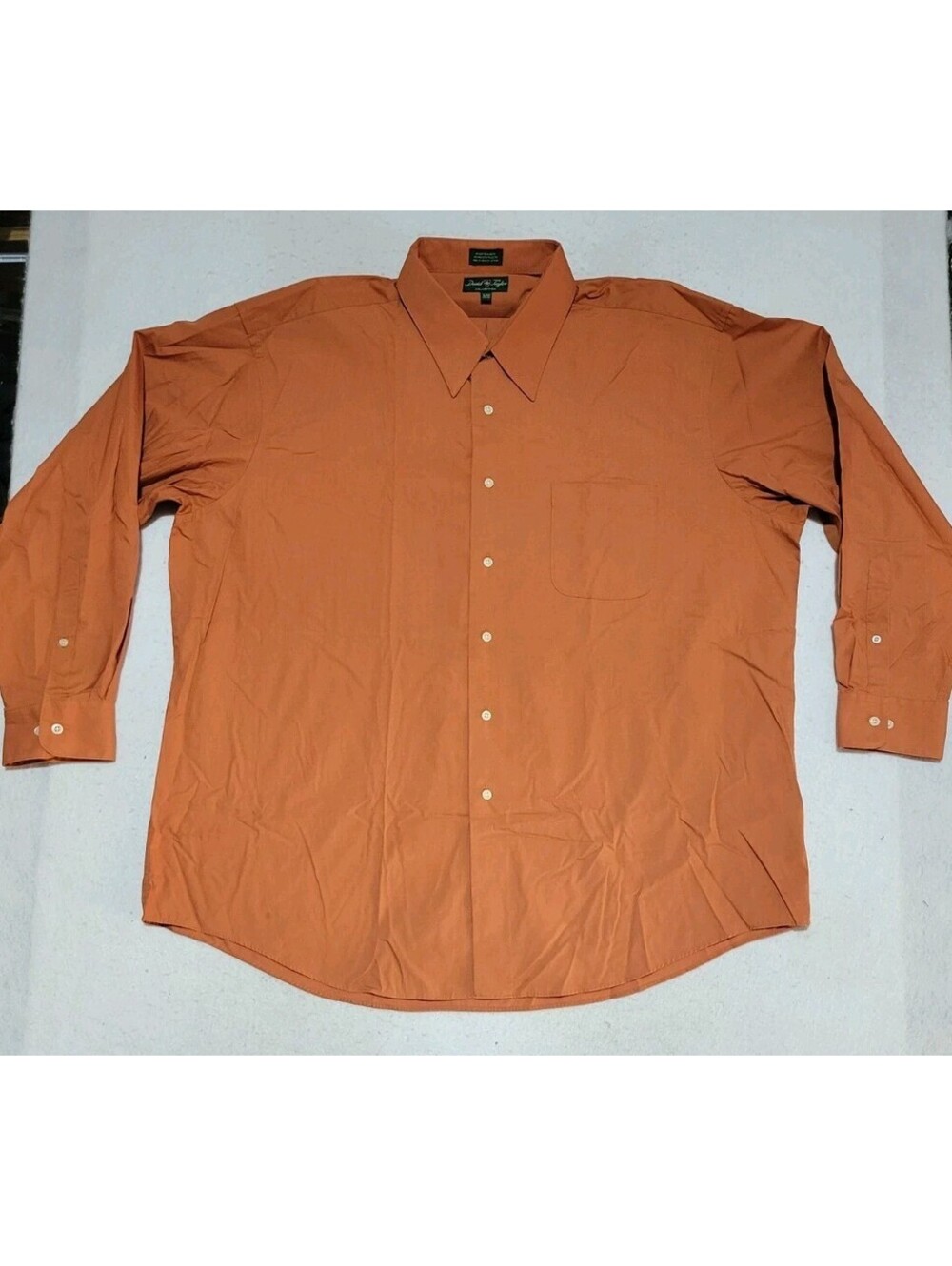 David Taylor Collection Orange Dress Shirt Mens XXL 18-18 1/2 34-35